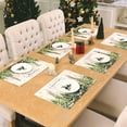 thumbnail image 4 of Christmas Placemats Set of 6, 12x18 inch Green Christmas Tree Table Mats with Snowflake, Winter Holiday Merry Christmas Placemats for Home Kitchen Farmhouse Party Banquets Decoration, 4 of 6