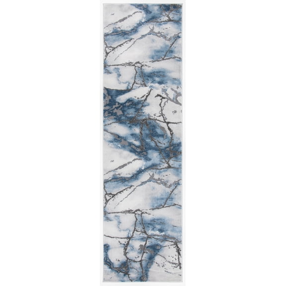 SAFAVIEH Craft Paul Abstract Runner Rug, Grey/Blue, 2'3" x 20'