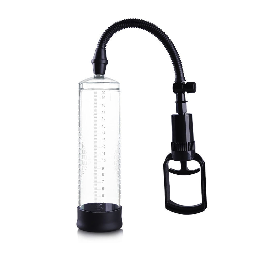 Manual Male Penis Vacuum Pump Transparent Penis Sleeve Prolong Enhancer Vacuum Sex Toy with Pull Handle pic photo