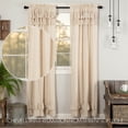 thumbnail image 3 of VHC Brands Simple Life Flax Natural Country Farmhouse Window Curtain Ruffled Panel Set of 2 84x40, 3 of 8