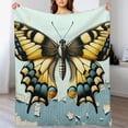 thumbnail image 3 of nygtbtfer Blanket Throw Throw Blanket for Bed Sofa Couch Blanket Yellow Blue Grey Fuzzy Blanket Bedroom Flannal Blanket, 3 of 6