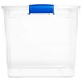 thumbnail image 4 of Drevy Heavy Duty Modular Clear Plastic Stackable Storage Tote Containers with Latching and Locking Lids, 31 Quart Capacity, 4 Pack, 4 of 8