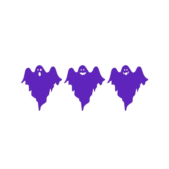 Vinyl Wall Art Decal - Ghost Trio - 19" x 21" Each -Seasonal Movie Props Trendy Funny Halloween Sticker For School Classroom Entryway Living Room Storefront Coffee Shop Spooky Decor