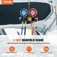 thumbnail image 2 of 4 Way AC Gauge - AC Manifold Gauge Set for R134A R22 R12 R502 Refrigerant, Gauges with 5ft Hoses, Couplers, Can Tap Works on Car Auto Charging and Evacuation, 2 of 6