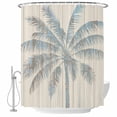 thumbnail image 2 of Summer Palm Trees Waterproof Fabric Shower Curtain,Tropical Plants Vintage Wood Grain Waterproof Fabric Shower Curtain for Bathroom Curtains Bathtubs Hotel Shower Curtains with 12 Hooks Small 36x72in, 2 of 8