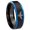 Black And Blue Step Edge, variant on Heroes Zelda Triforce Dome Brushed Finish Blue Tungsten Ring 10MM