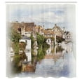 thumbnail image 3 of Ambesonne Rustic Shower Curtain, Brugge Canal View, 69"Wx84"L, Multicolor, 3 of 5