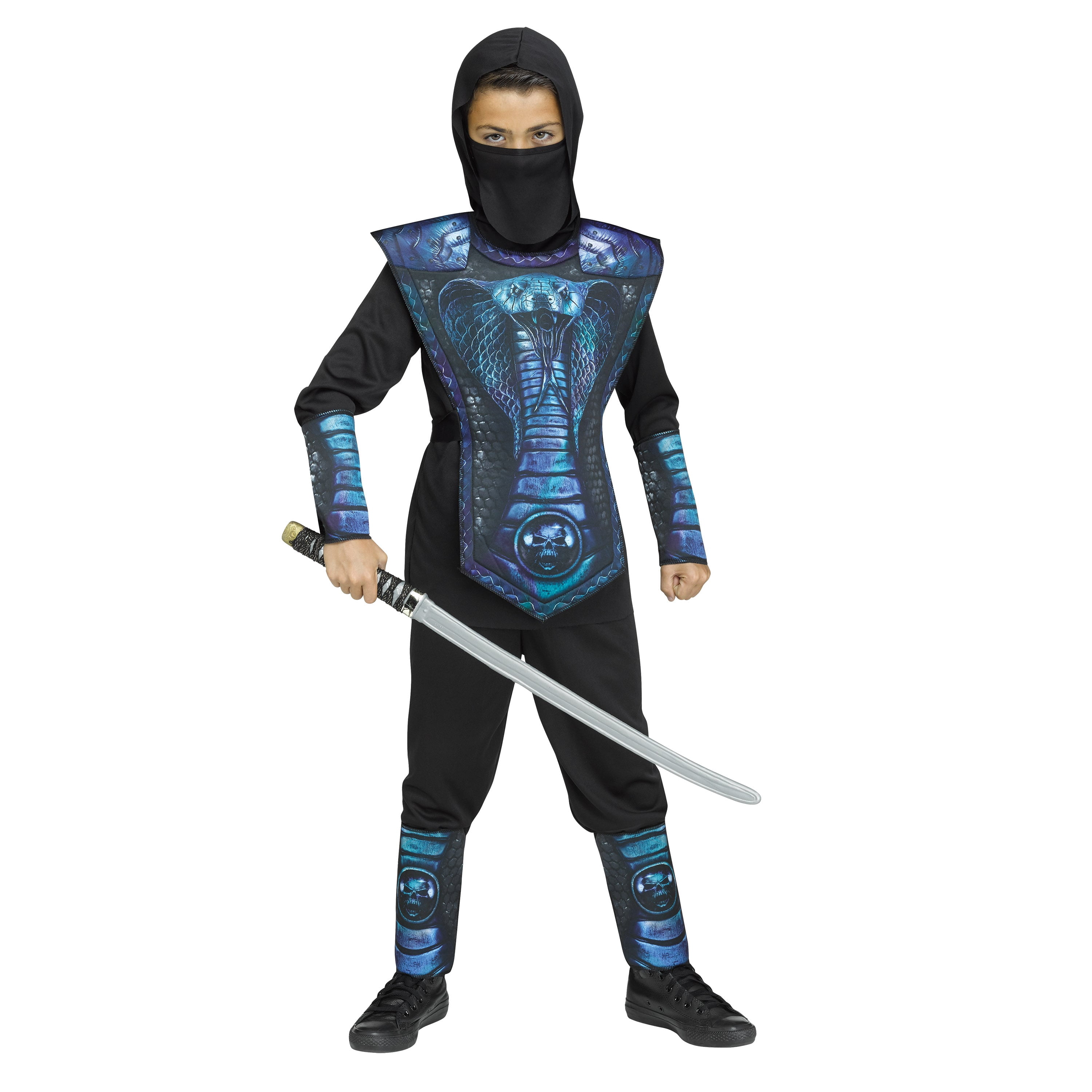 Cobra Ninja Halloween Costume for Children, Blue, Boy's Size M (8), by Way to Celebrate
