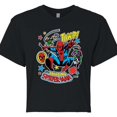 thumbnail image 3 of Marvel Spider-Man - Stickers Style - Juniors Cropped Graphic T-Shirt, 3 of 5