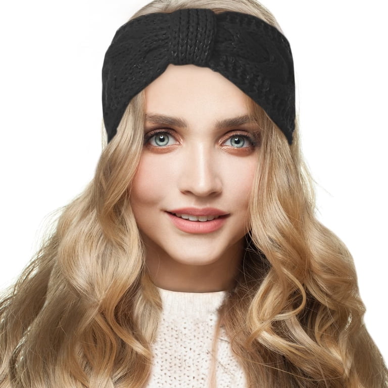 Alayna Womens Soft Fuzzy Cable Knit Headband, Acrylic Fleece  display picture 2