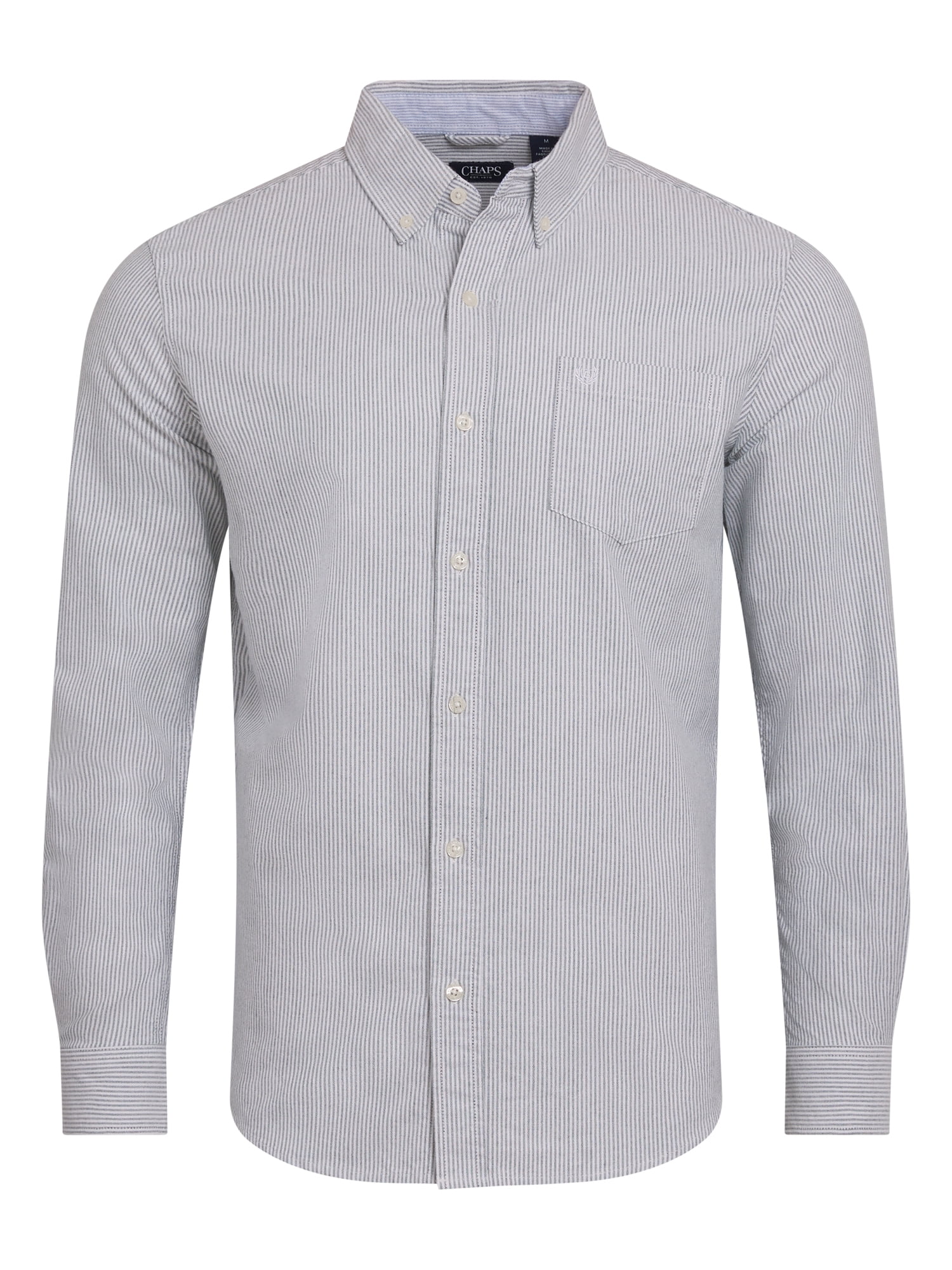 Chaps Men's & Big Men's Untucked Cotton Oxford Long Sleeve Button-Down Shirt, Sizes S-2XL