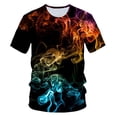 thumbnail image 1 of 2021 Flame Boy's kids T-shirt moda de verano de manga corta para niñas 3D cuello redondo tops Color elemento camisa de moda para niños T-shirt12T Gao Jinjia LED, 1 of 2