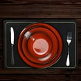 thumbnail image 4 of 18-Piece Dinnerware Set, Melamine Dishes Set with Bowls and Plates, Service for 6, Non-breakable Lightweight Dining Tableware, Black and Red, 4 of 6