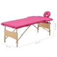 thumbnail image 2 of vidaXL Massage Table Foldable Massage Bed Salon Therapy Table 2 Zones Wood, 2 of 9