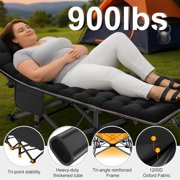 Slsy Oversized XXL Folding Camping Cot, Portable Folding Cots Folding Bed for Adults, Heavy Duty Outdoor Sleeping Cot Guest Bed with 2 Sided Mattress & Carry Bag