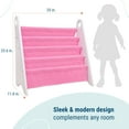 thumbnail image 5 of Modern Sling Bookshelf- White w/ Pink, 5 of 8