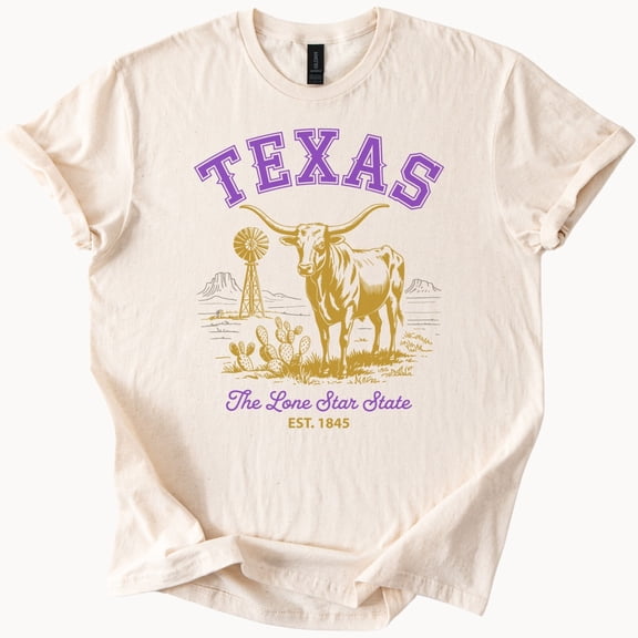 Texas Longhorn Lone Star Cactus Western T-Shirt