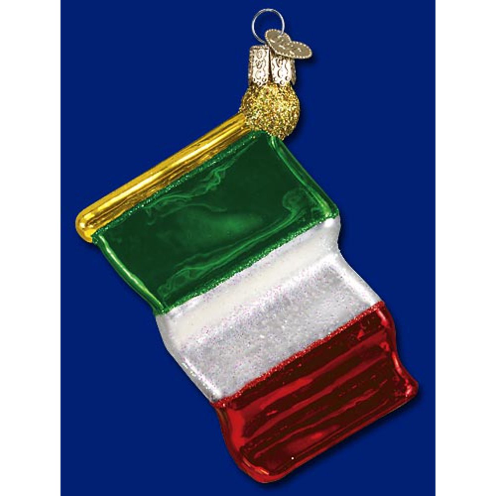 Italian Italy Flag Glass Old World Christmas Ornament Decoration 36096