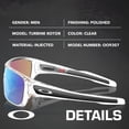 thumbnail image 2 of Oakley OO9307 Turbine Rotor Rectangle Shaped Non-Polarized Sunglasses for Men - Includes Official Eyewear Kit - Polished Clear Frame with Prizm Sapphire Lens, 2 of 7