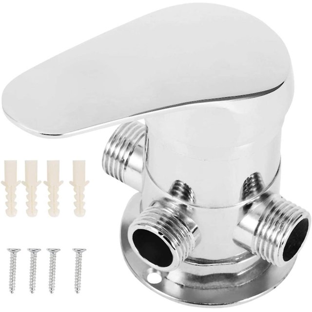 Válvula de desvío de cabezal de ducha, válvula de ángulo de baño de 3 vías G1/2 pulgadas para cabezal de ducha separador de agua, válvula de interruptor de desvío de ducha Feliz Sencillez