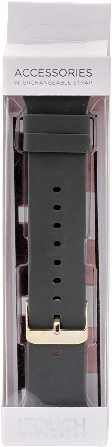 iTouch Air and iTouch Pulse Smartwatch Solid Silicone Replacement Straps, 9.5 in, Dark Grey