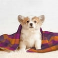 thumbnail image 4 of Naloa Orange and Purple Plaid Dog Blanket, 3 Sizes Cat Blanket for Indoor Cats Large Medium Small Dog Gifts-, 4 of 8