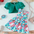 thumbnail image 2 of YuYuBao Toddler Girls Outfits Sets Summer Trendy Graphic floral print camis dress with Cardigan Sets Spring Summer Outdoor Princess Clothes Sets, 9-12 Months, 2 of 8