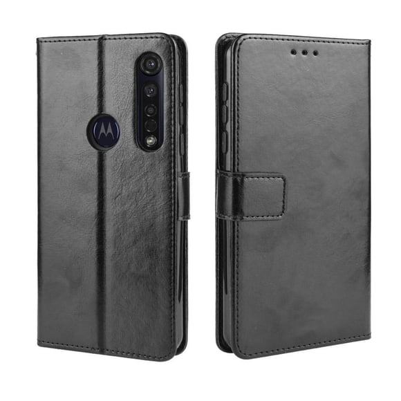 Funda tipo libro para Motorola MOTO G8 Plus, cartera todo‑en‑uno, funda multifuncional con tarjetero y correa de muñeca desmontable