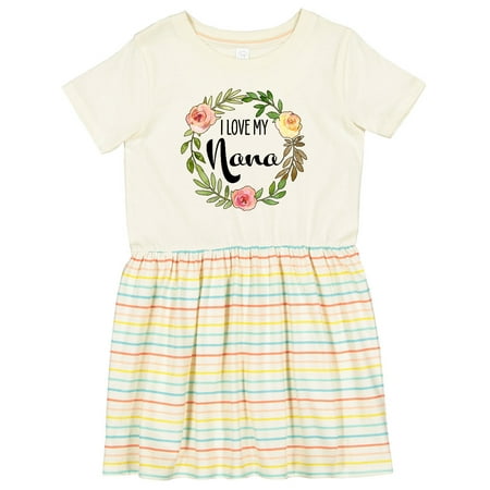 

Inktastic I Love My Nana Flower Wreath Girls Toddler Dress