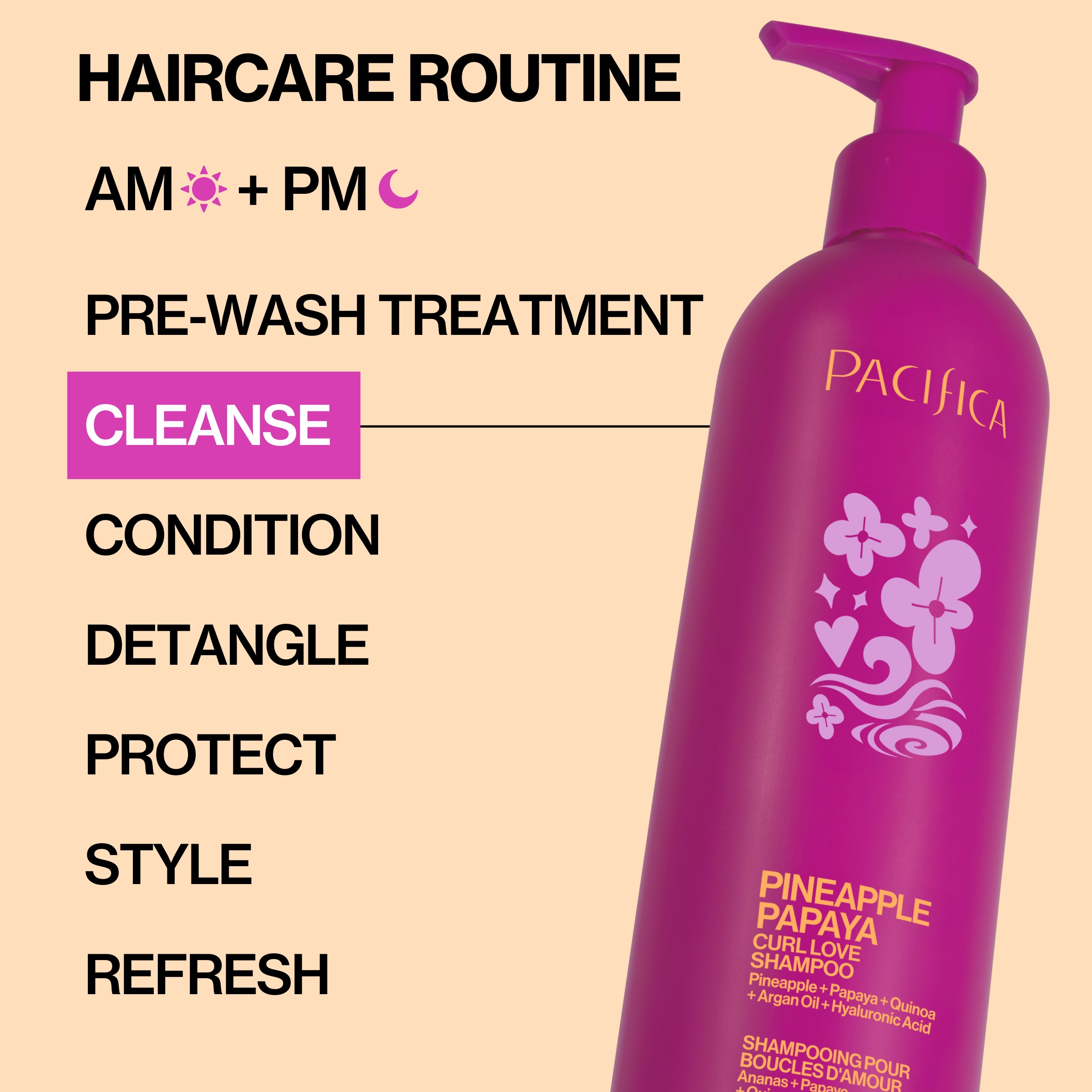 Pacifica Pineapple Curls Curl Defining Shampoo - Hydrating & Frizz Control with Argan Oil & Hyaluronic Acid, Vegan and Cruelty-Free, 12 fl oz