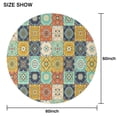 thumbnail image 6 of Orange Boho Bohemia Floral Geometric Pattern Round Tablecloth 60"x60",Wrinkle Wipeable Table Cloth for Kitchen Dining Room Picnic Patio Party, 6 of 6