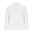 thumbnail image 4 of Yuyuzo Plus Size Tops for Men Short Sleeve Button V Neck Loose Casual Solid Color Textured Tunic Tops, 4 of 6