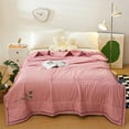 thumbnail image 3 of Mint Cooling Summer Quilt 79x59in Cotton Spandex Cover Temperature Regulating Machine Washable Lightweight Layer Pink, 3 of 8
