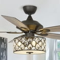 thumbnail image 2 of Parrot Uncle 52 inch Black Crystal Chandelier Ceiling Fan with Remote Control and Reversible Blades, 2 of 8