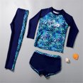thumbnail image 2 of 3pcs Kids Quick Dry Sunscreen Long Sleeve Swimwear Pants Shorts Set, 2 of 8