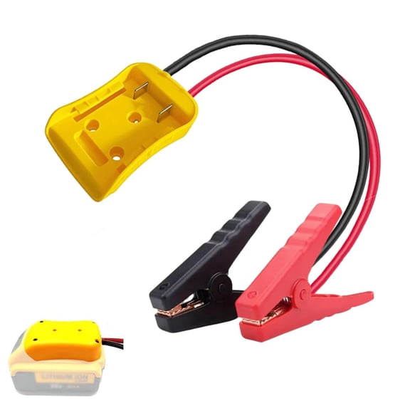 Jumper Cables with Adapter Compatible with Dewalt 20V Battery, 1.3FT 8AWG Portable Battery Dewalt Jumper Starter Automotive Booster Cables Power for Car Jump Starting Using Tool