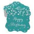thumbnail image 1 of Inkdotpot Pack Of 50 Happy Birthday Paper Tags DIY Craft Bracket Shape Real Silver Foil Hang Tags, 1 of 6