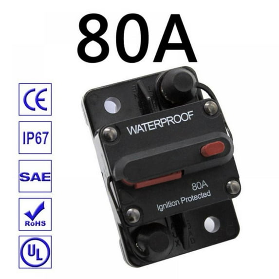 Forzero 80A Auto-Recovery Circuit Breaker For Car Audio Power Supply Protection