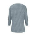 thumbnail image 6 of Womens Knit Tunic Tops Side Split Curved Hem Long Sleeve Crewneck Sweaters Lightweight Casual Trendy Pullovers (S, Light Blue), 6 of 6