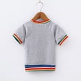 thumbnail image 4 of BJUTIR Boys Fashion T Shirts Short Sleeve Toddler Girls Summer Colorful Striped Prints T Shirts Tops Outwear Fashion For 3-4 Years, 4 of 7