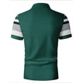 thumbnail image 7 of Fnnxeal Mens Polo Shirts Button Casual Striped Short Sleeve Summer Collared Polo Green Shirts for Men Size L, 7 of 7