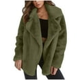 thumbnail image 2 of jsaierl Women's Autumn/Winter Solid Color Cardigan Plush Lapel Coat Tops, 2 of 5