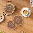 thumbnail image 3 of 14 Pieces Round Cork Coasters, Reusable Absorbent Coasters with Metal Holder for Drinking Glasses, Wine Glasses - Home, Office - 4 Pieces, 10x0.5cm (R, 3 of 4