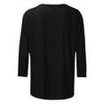 thumbnail image 3 of Womens USA Tshirt 3/4 Sleeve Patriotic Shirts Tee Loose Casual Tunic Tops 4th of July Outfits for Women Black, M, 3 of 5