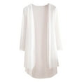 thumbnail image 5 of YONGHS Women Half Sleeve Chiffon Long Cardigan Bolero Open Front Casual Shrug Jackets White 3XL, 5 of 5