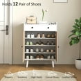 thumbnail image 4 of HOMCOM Armoire à Chaussures, Armoire de Rangement pour Chaussures avec Tablettes Ajustables, Blanc, 4 of 10