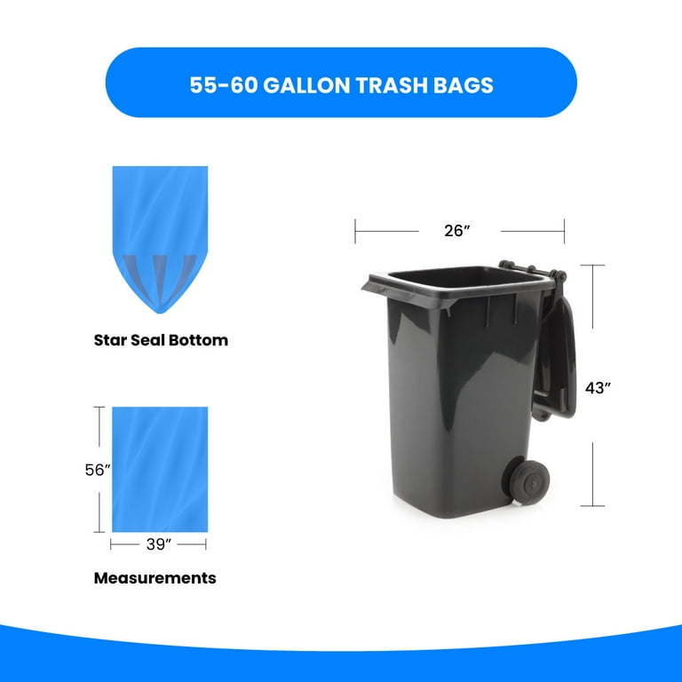 Reli. 55 Gallon Recycling Bags (75 Bags) Blue Heavy Duty Drum