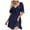 Navy, variant on WENWU Womens Dresses 2024 Spring Summer Deep V Neck Elegant Bow Tie Mini Dress S XL Casual Knee Length Dresses for Women Maxi for Women