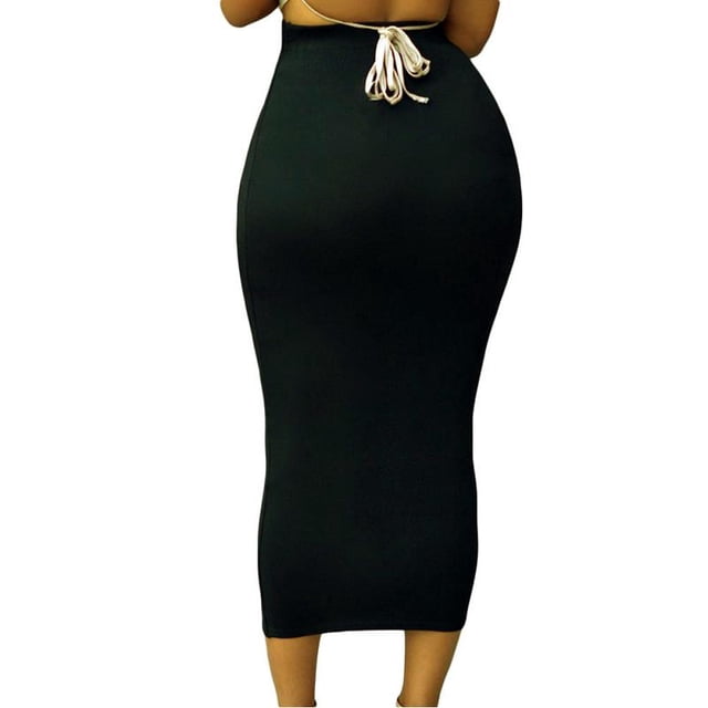Fortune Jupe Crayon pour Femme Taille Élastique Maxi Taille Haute Jupe Ajustée