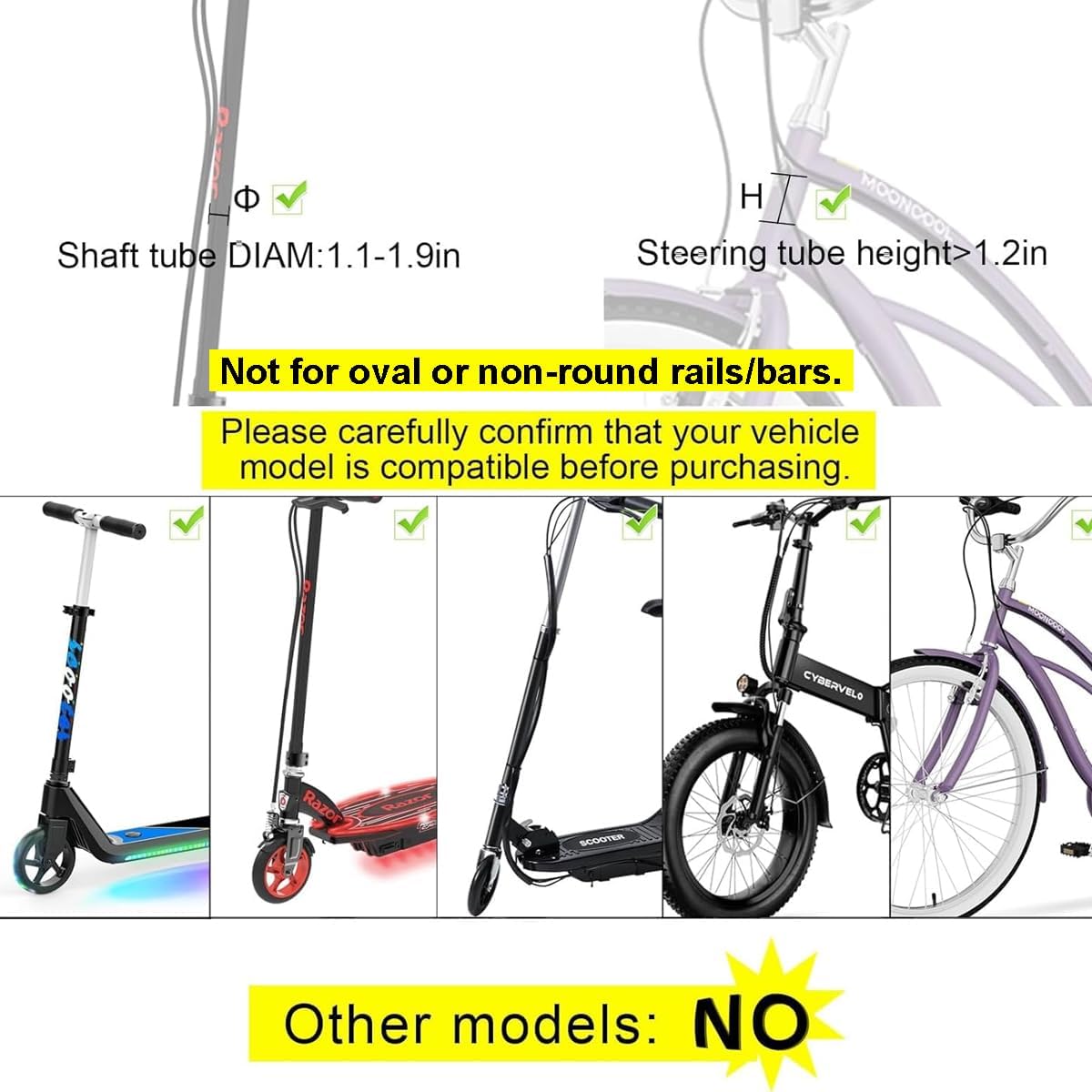 Black Metal Anti-Sag Front Bicycle Basket for Scooters